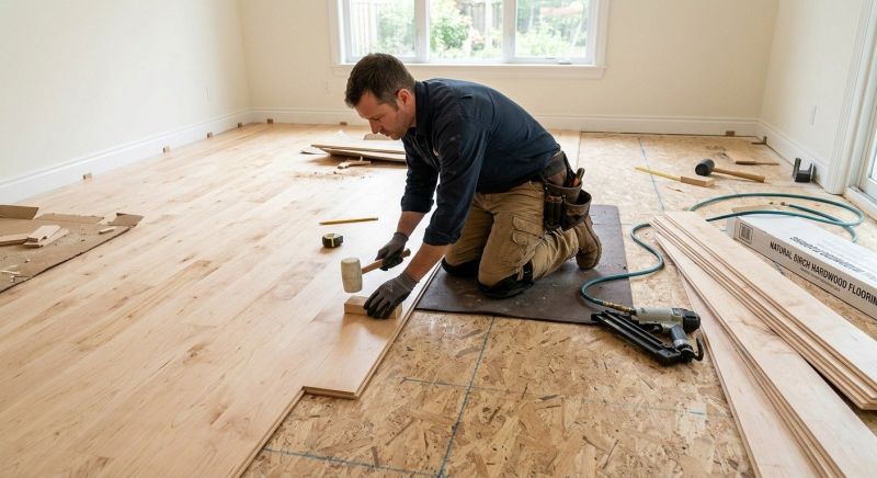 Birch Floor Installation in Scarborough, ME