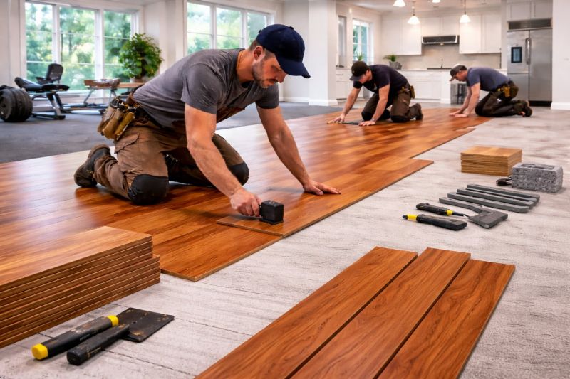 Cherry Floor Installation in Saco, ME