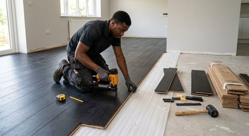 Dark Wood Floor Installation in Scarborough, ME