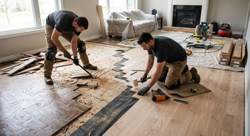 Hardwood Floor Installation in Wells, ME