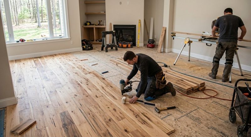 Hickory Floor Installation in Scarborough, ME