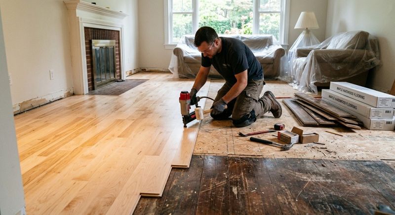Maple Flooring Installation in Gray, ME