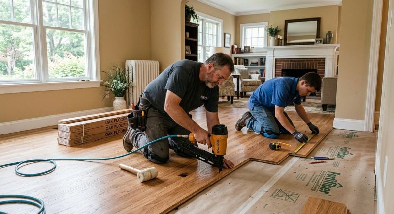 Oak Floor Installation in Cumberland Center, ME