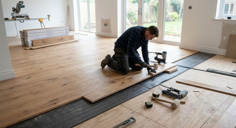 Oak Floor Installation in Steep Falls, ME