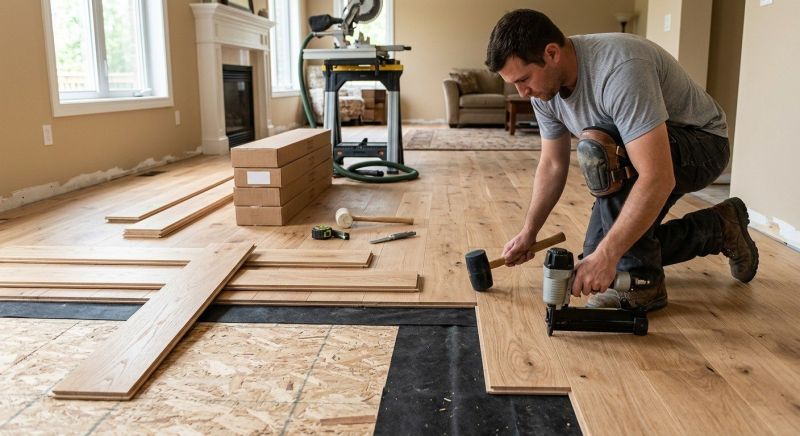 Oak Floor Installation in Steep Falls, ME