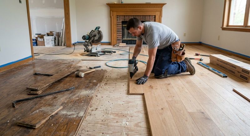 Oak Floor Replacement in Scarborough, ME