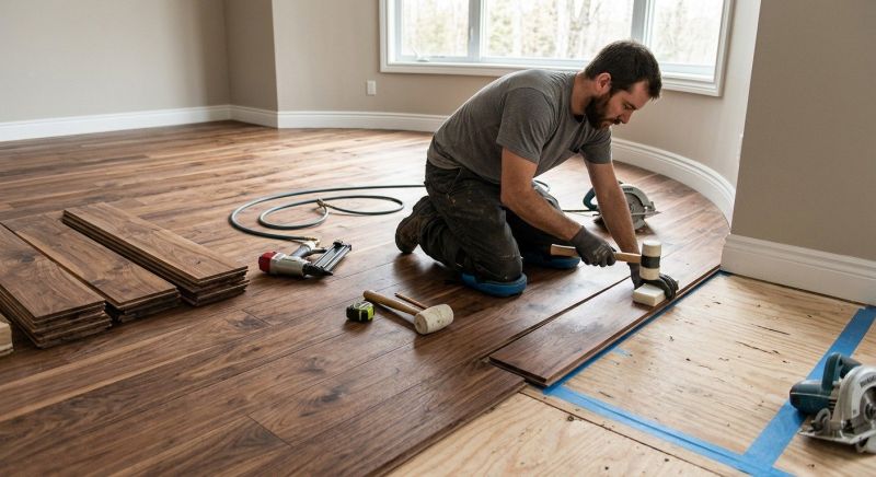 Walnut Flooring Installation in Scarborough, ME