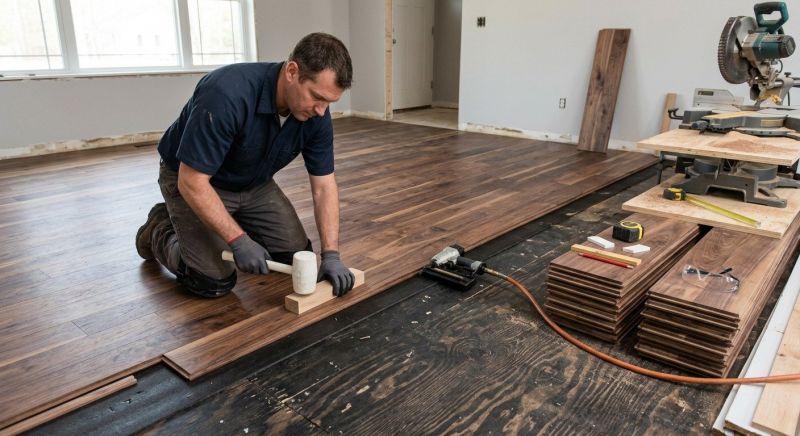 Walnut Flooring Installation in Scarborough, ME