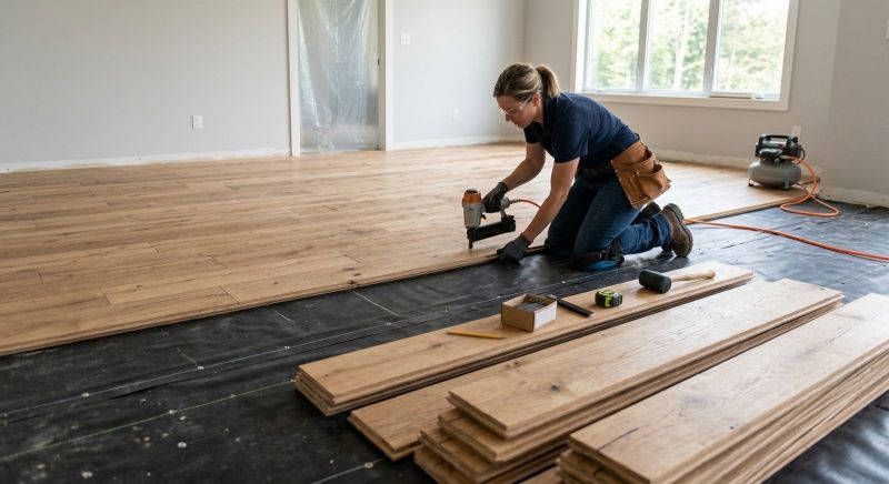 Wide Plank Floor Installation in Scarborough, ME